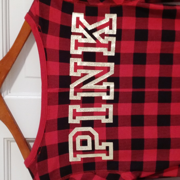 🆕️ 💋PINK VS💋 - Red/Black Plaid Pajama Lounge Onesie - Picture 7 of 15